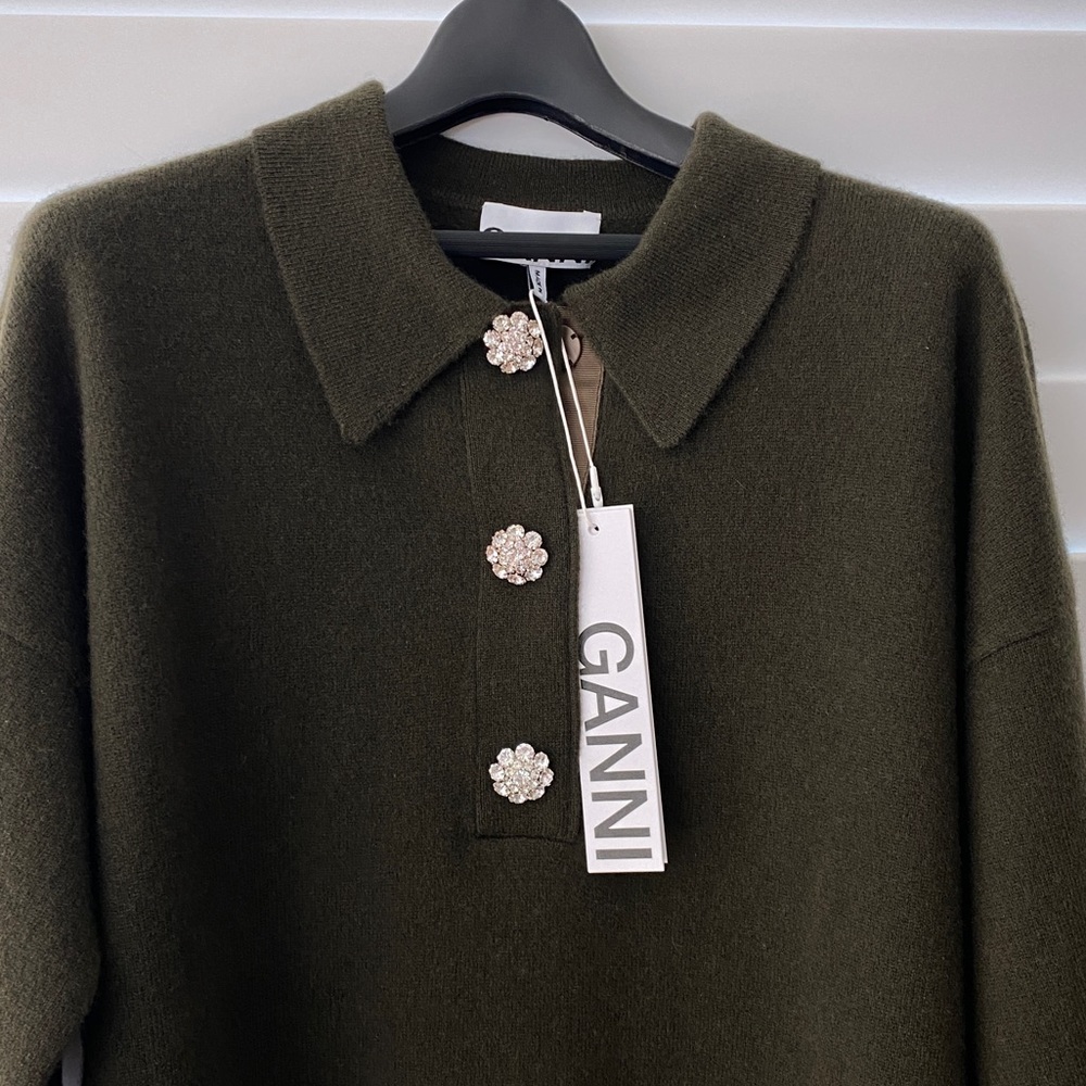 Ganni rhinestone cashmere sweater